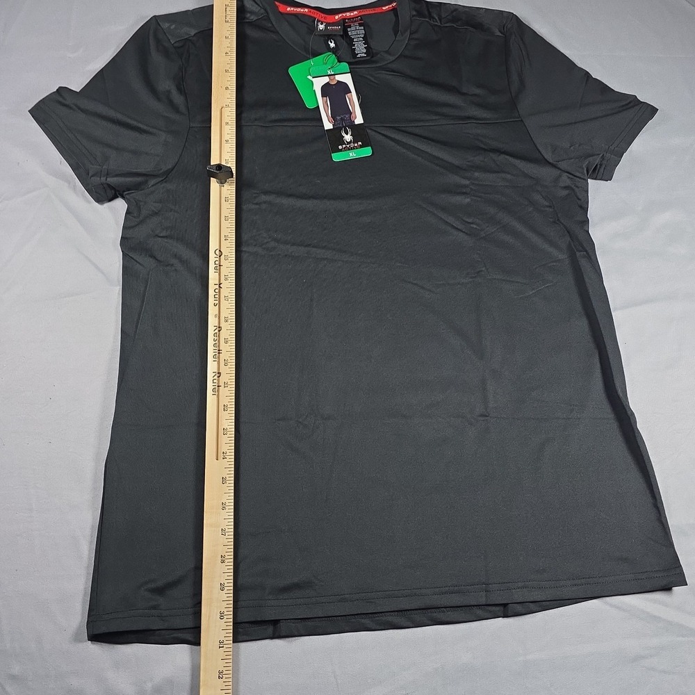 Spyder Active Shirt Mens Size XL Black Short Sleeve Performance - Picture 5 of 9